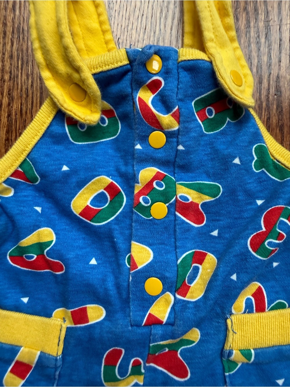 Vintage Bright Blue & Yellow Printed Baby Romper 0-3 Months - Picture 2 of 7